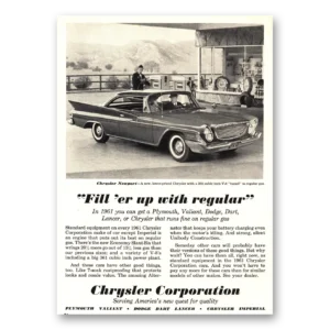 1961 Chrysler Newport Print Ad | Fill Er Up
