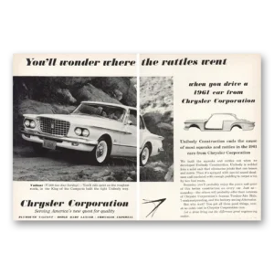 1961 Chrysler Corporation Print Ad | Rattles