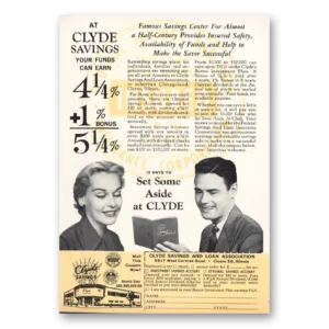 1961 Clyde Savings Print Ad | Savings Center