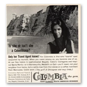 1961 Colombia Tourism Print Ad | Colombiana