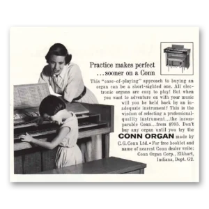 1961 Conn Organ Print Ad | Practice Perfect