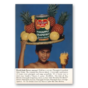 1961 Del Monte Pineapple Juice Print Ad | Pineapple Grapefruit