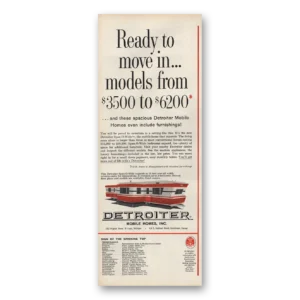 1961 Detroiter Mobile Homes Print Ad | Move In