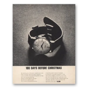 1961 Elgin Watch Print Ad | 180 Days Before Christmas