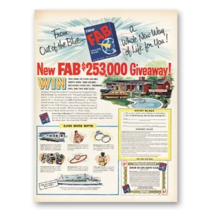 1961 Fab Detergent Print Ad | Out Of The Blue