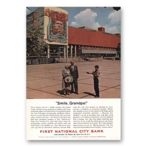 1961 First National City Bank Print Ad | Smile Grandpa