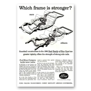 1961 Ford Motor Company Print Ad | Frame Stronger