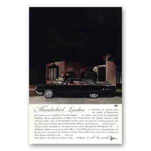 1961 Ford Thunderbird Print Ad | Landau Evening Dress