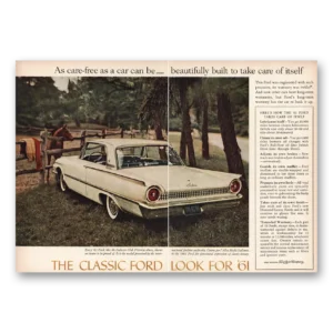 1961 Ford Galaxie Print Ad | As Care Free