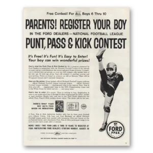 1961 Ford Motor Company Print Ad | Punt Pass Kick