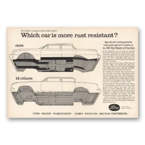 1961 Ford Motor Company Print Ad | Rust Resistant