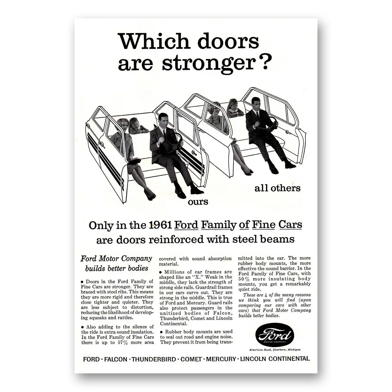1961 Ford Motor Company Print Ad | Doors Stronger