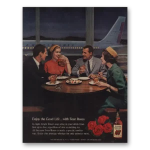 1961 Four Roses Print Ad | American Airlines