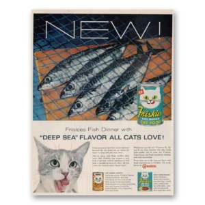 1961 Friskies Cat Food Print Ad | Cat Food