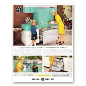 1963 General Electric Freezer Print Ad | Ge Frozen Food