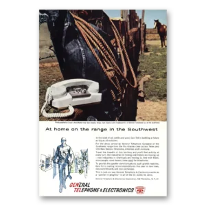 1961 General Telephone GTE Print Ad | Home On Range