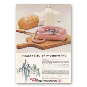 1961 General Telephone GTE Print Ad | Pink Phone