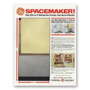 1961 General Electric Refrigerator Print Ad | Spacemaker