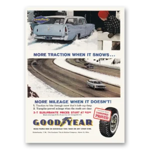 1961 Goodyear Tires Print Ad | More Traction