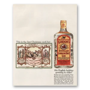 1961 Gordons Gin Print Ad | Christmas Card
