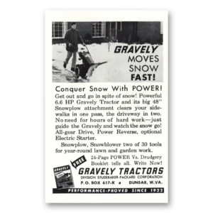 1961 Gravely Snowblowers Print Ad | Conquer Snow