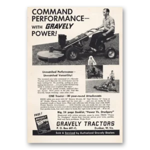 1961 Gravely Print Ad | Command Performance