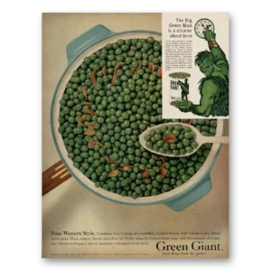 1961 Green Giant Print Ad | Peas Western Style