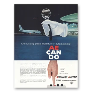 1961 General Telephone GTE Print Ad | Announcing Plane Departures