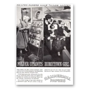 1961 Hammermill Papers Print Ad | Hometown Girl