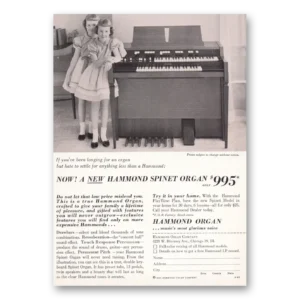 1961 Hammond Organ Print Ad | Spinet Organ
