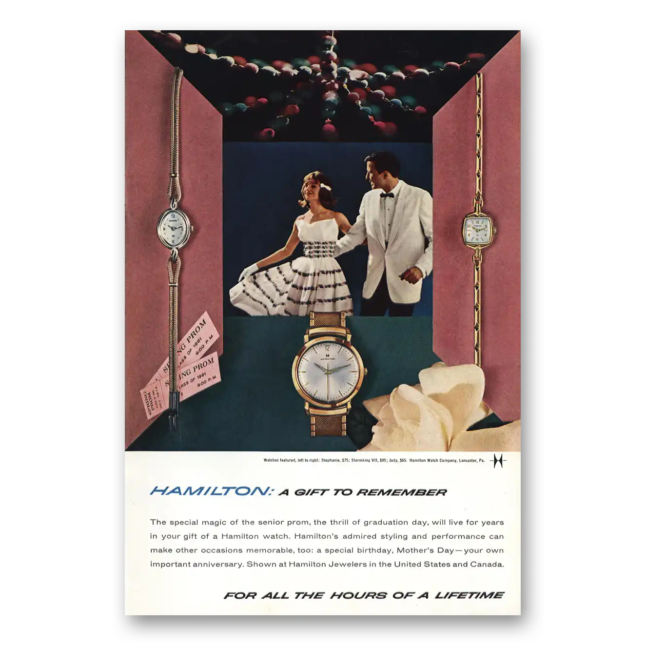1961 Hamilton Watch Print Ad | Stephanie Stormking