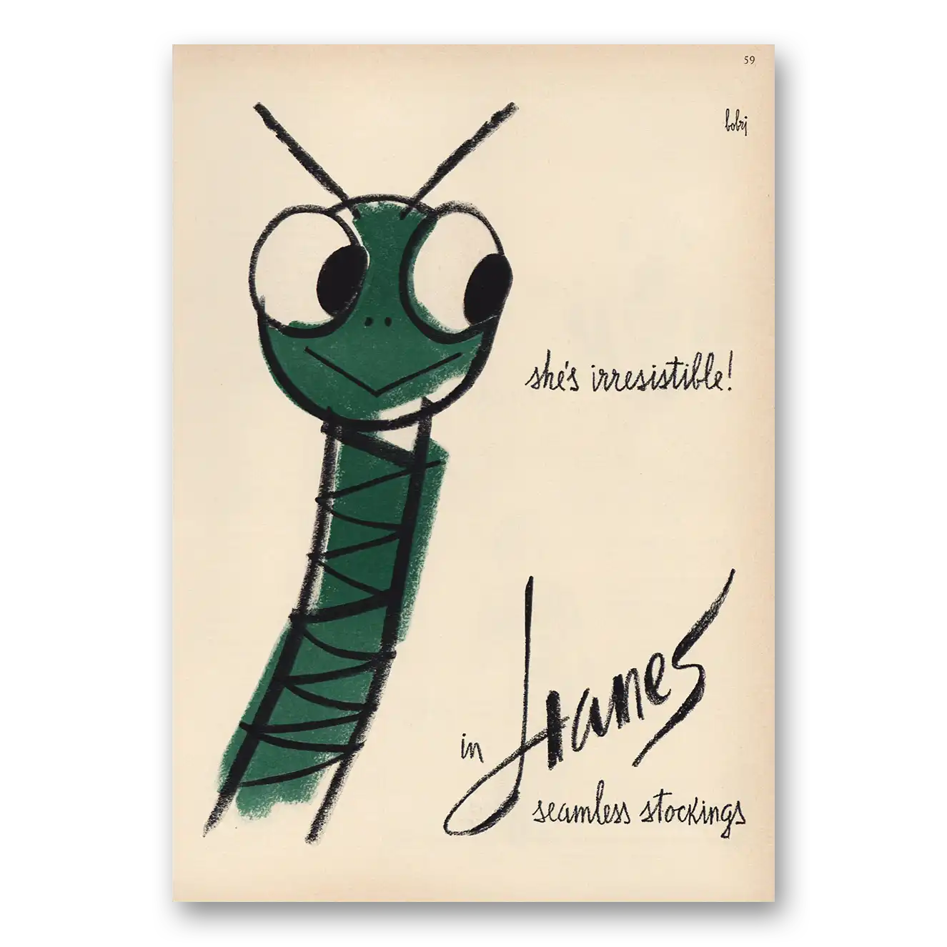 1961 Hanes Print Ad | She's Irresistable