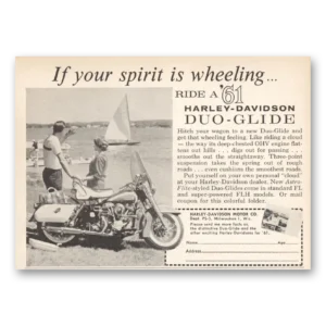 1961 Harley Davidson Print Ad | Spirit Wheeling