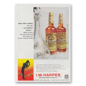 1961 I W Harper Whiskey Print Ad | Meet Both Sides