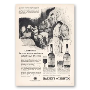 1961 Harveys Bristol Cream Print Ad | Famous Wine Merchants