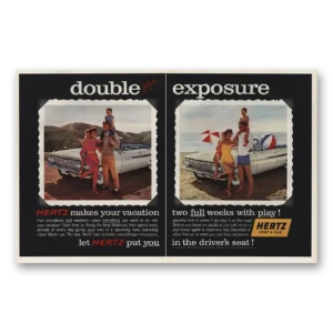 1961 Hertz Rent a Car Print Ad | Double Exposure
