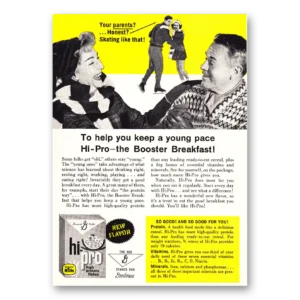1961 Hi Pro Cereal Print Ad | Booster Breakfast