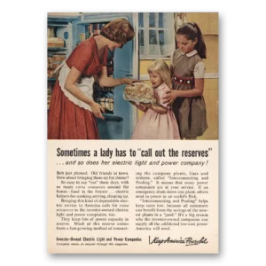 1961 Investor Owned Electric Print Ad | Lady Calls Reserves