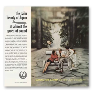 1961 Japan Air Lines Print Ad | Dc 8c Jet Courier