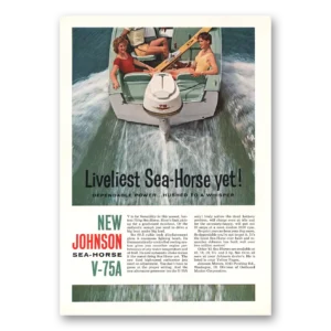 1961 Johnson Sea Horse Motors Print Ad | Liveliest Sea Horse