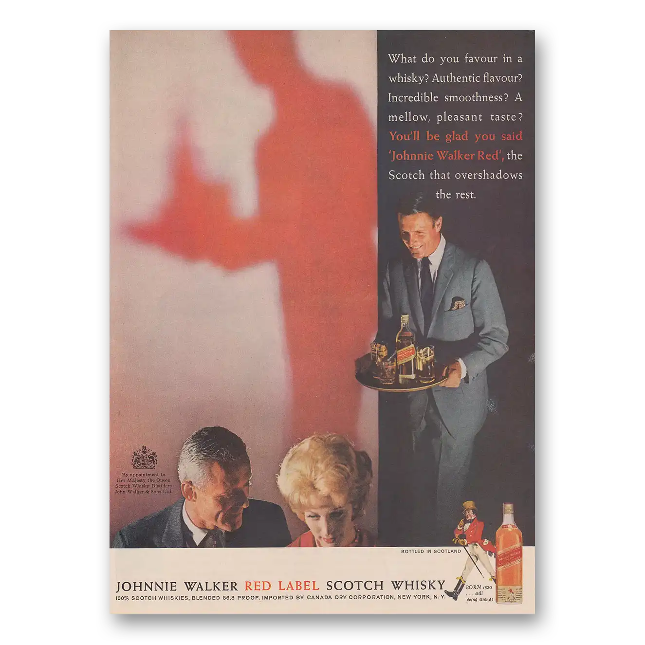 1961 Johnnie Walker Red Label Print Ad | Favour In Whisky