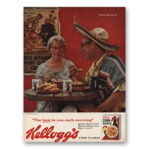 1961 Kelloggs Corn Flakes Print Ad | Buenos Dias