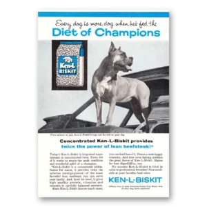 1961 Ken-L-Ration Dog Food Print Ad | Biskit Dog Food