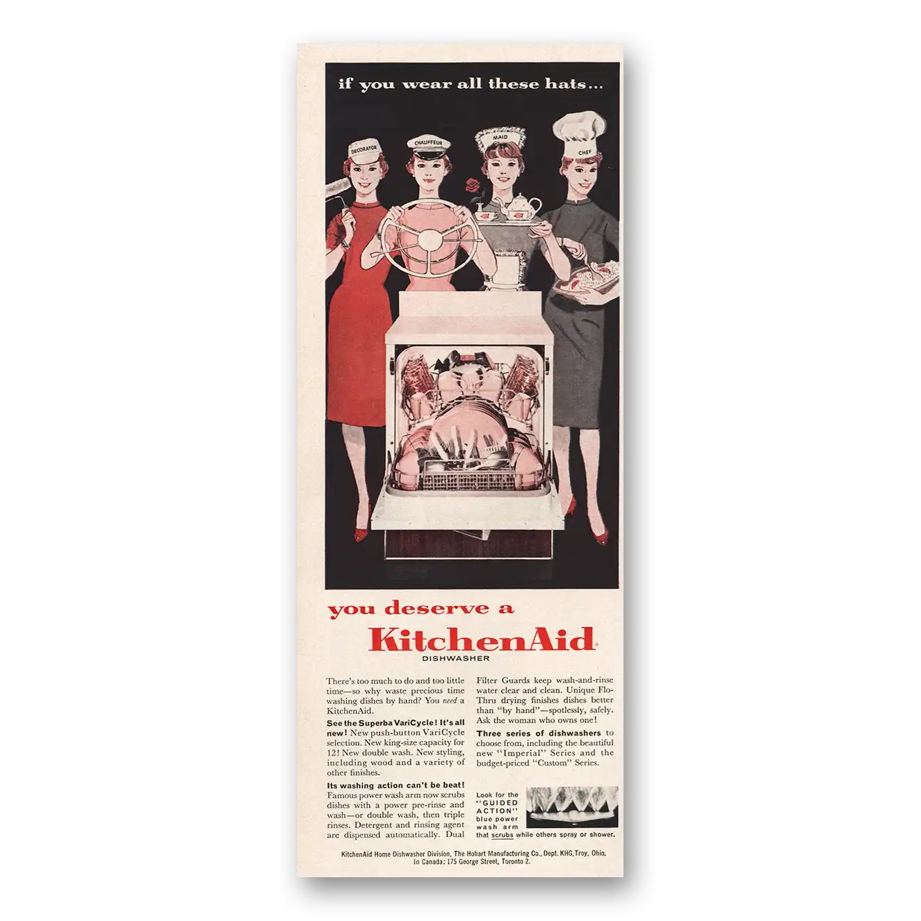 1961 KitchenAid Dishwasher Print Ad | These Hats