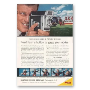 1961 Kodak Movie Camera Print Ad | Push Button