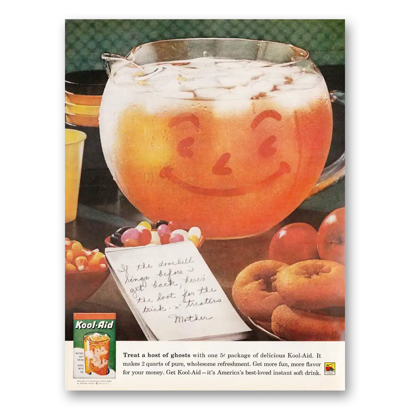 1961 Kool Aid Print Ad | Orange Treathost Ghosts