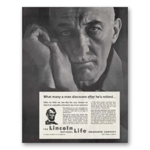 1961 Lincoln National Life Insurance Print Ad | Man Discovers