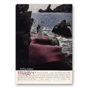 1961 Magee Carpet Print Ad | Purple Pearls