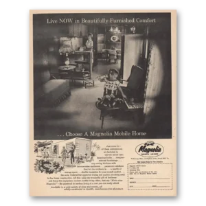 1961 Magnolia Mobile Homes Print Ad | Beautifully Furnished