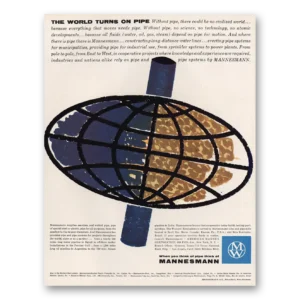 1961 Mannesmann Print Ad | Turns On Pipe